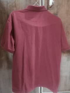Men's T Shirt For Sale in Maroon/Mustard Color, Large Size(Paul Smith)