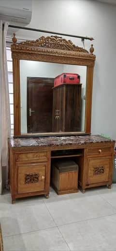 Wooden dressing table  with stool pre-loved