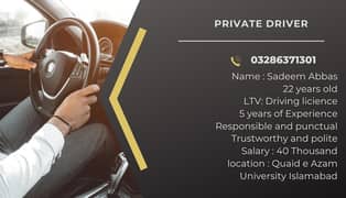 Driver Job in Islamabad