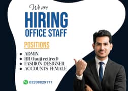 Female Fashion Designer - Admin - HR Fauiji retired required