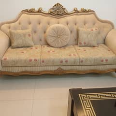 "Elegant Royal Sofa Set- Premium Wooden Frame and Velvet Upholstery"