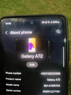 SAMSUNG A72 WITH BOX