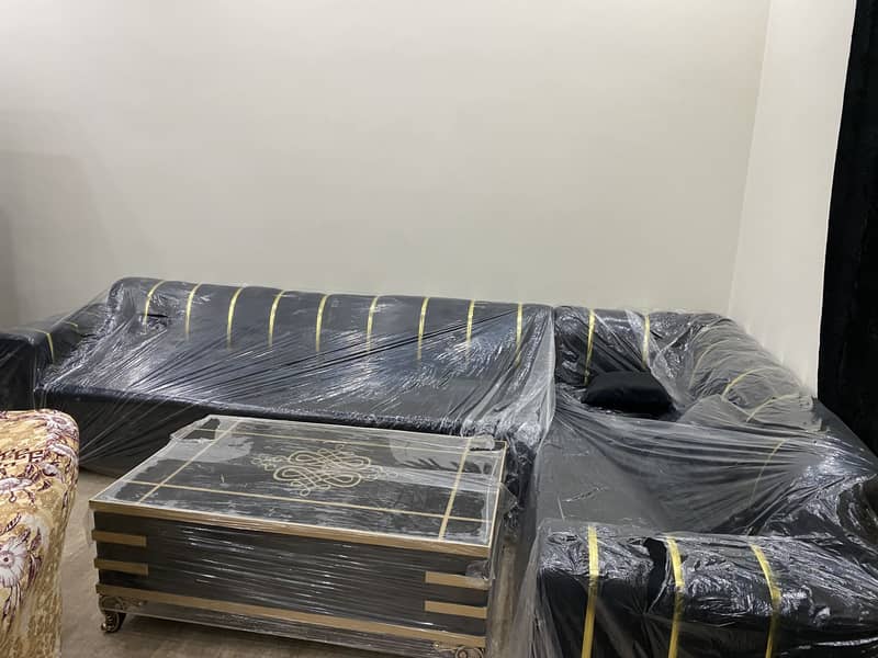 L shape sofa with center table 1