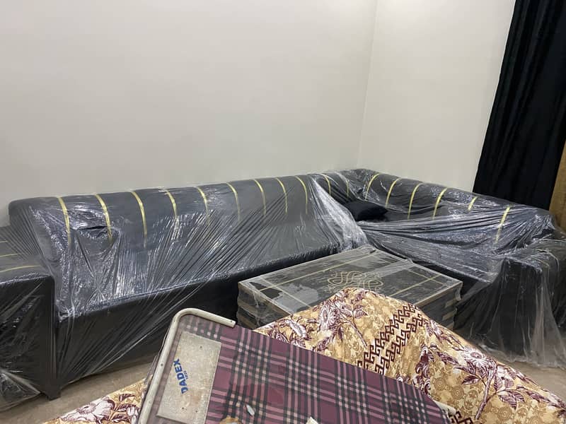 L shape sofa with center table 2