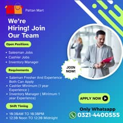 SALESMAN / CASHIER / INVENTORY MANAGER