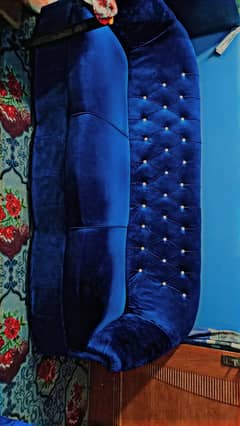 5 Persons Sofa Set Blue Velvet 10/10 Condition