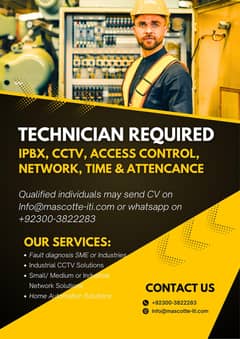 CCTV Technician Solar, Networking Technician