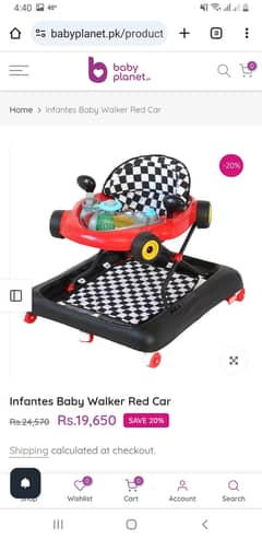 Infantes Baby Walker – Red Car