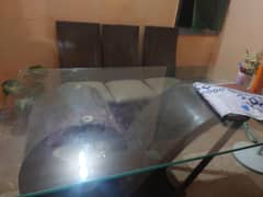 wooden dining table with 5 chairs