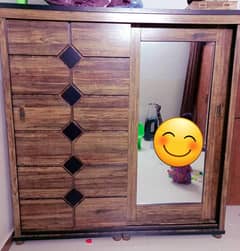wooden almari and King size bed  with out mattress ok condition