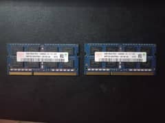 laptop Ram DDR3 4GB X2 total 8GB
