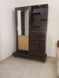 Dressing mirror with drawers and shelves