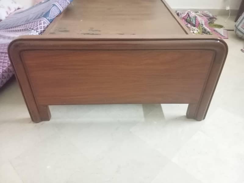 2 single beds one mattress  with one side table (double drawer) 1