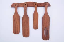 4 psc wooden spoon  set with stand