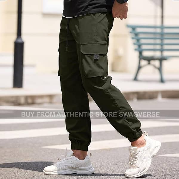Cargo Trousers for Men/Women –"Modern 6-Pocket Soft, Comfortable Fabric with a Trendy Design Black Other Waist3538