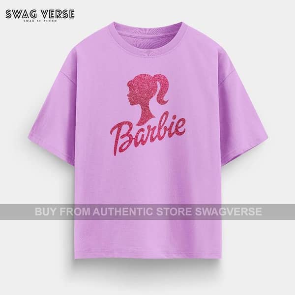 Oversized T-Shirt for Women & Girls | Barbie Printed Graphic Tee | Trendy Relaxed Fit Casual Wear | Swag Verse