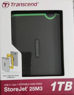 brand new Transcend 1 tb external hard drive