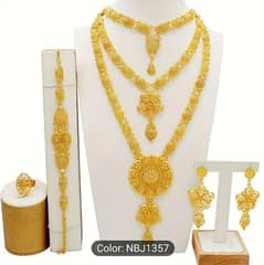 1 Pair Dangle Earrings +1pc Necklace with Hollow Flower Design