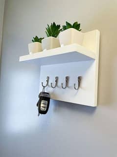 Wall-Mounted Stylish Shelf for Keys and Plants