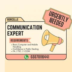 Required Staff Female for Cumunication Expert