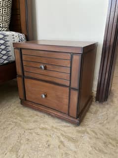 Queen size Wooden Bed with Dressing & Side Tables
