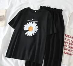 Relax Fit Oversized T-Shirt and Trouser Set for Women & Girls