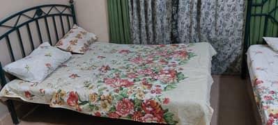 Queen bed for sale includes with mattress.