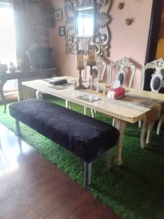 dining table with puffy