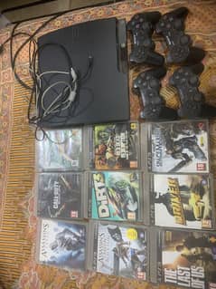 Play station 3 with 4 controller and 9 cds
