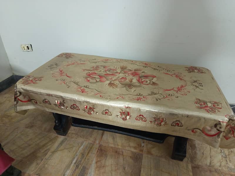 wood Sofa Set  7 seated With Table 3