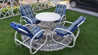 Round Dining Table/Dining UPVC chairs/restaurants furniture/Lawn chair