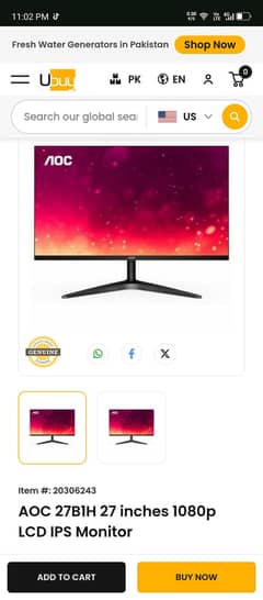 AOC 27B1H Gaming Monitor Fresh Import