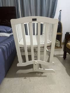 Wooden baby cot and swing