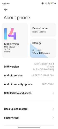 Redmi note 9s rem 8/128  10/10 Whatsapp number 03348643602