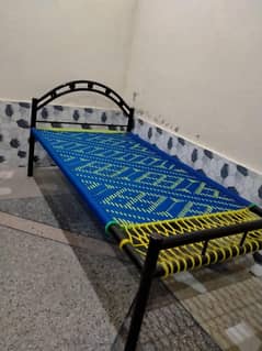 iron charpai in blue colour