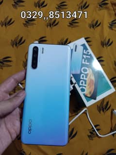 oppo f15 8 256 full full day timing amoled display box And Charger