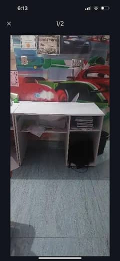 3 white office tables