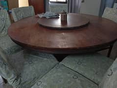 round wooden dining table