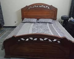 wooden king size bed with mattress