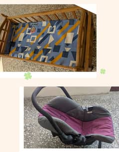 Baby cot and Baby car seat at throw away price