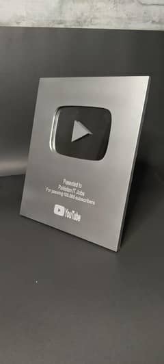 Silver Play Button For Sale Coustmized Play Button Apna Name Likhway