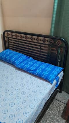 used iron bed medium size with mattress