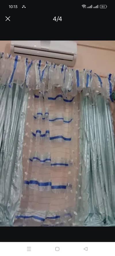 silk curtains in sky blue colour