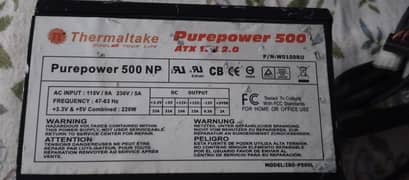Thermaltek PurePower 500NP 500W ATX 12v 2.0 WO100RU Power Supply