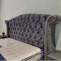 Bed|Velvet style |Luxury Bedset|Wooden Bed With Matress