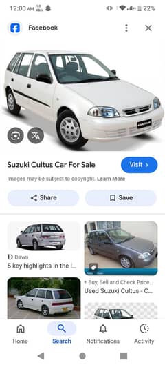 cultus 2016 Available with Driver  only 5500 rupees