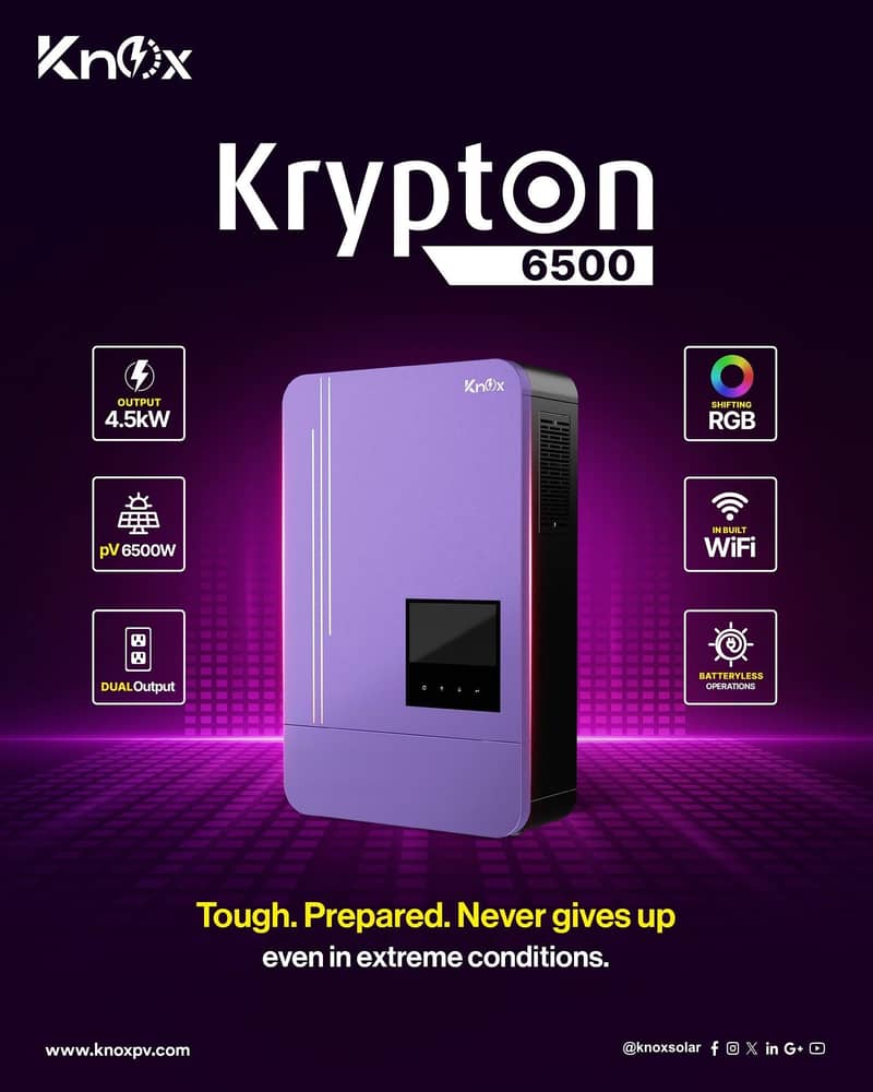 knox Hybrid Ongrid Inverter 4.2kw, 4.5kw 6.2kw, 6.5kw ip21 5