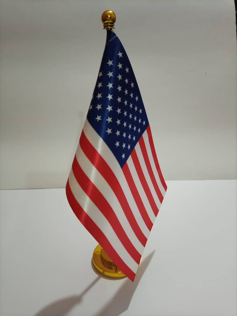 UK Flag, USAFlag, Canada Flag, China Flag, Office Indoor Standing Pole 6