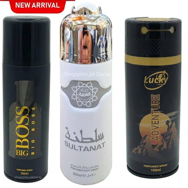 Lucky Adventure Body Spray Set of 3 | 200ml Bottles for Men | BigBoss Freshrite Sultanat Arabic Deodorants for Gifting on Birthdays and Anniversaries