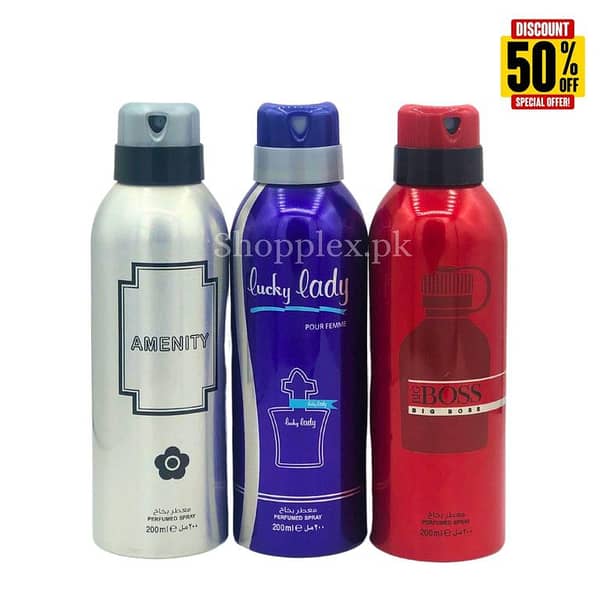 Lucky Brand Body Spray Deodorants - 3-Pack of 200ml Bottles with Amenity, Lucky Lady, and Big Boss Scents for Men and Women, Ideal for Gifting on Any Occasion